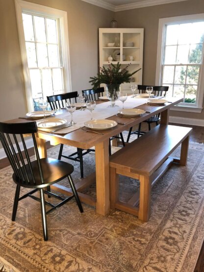 White Oak Dining Table with Bench