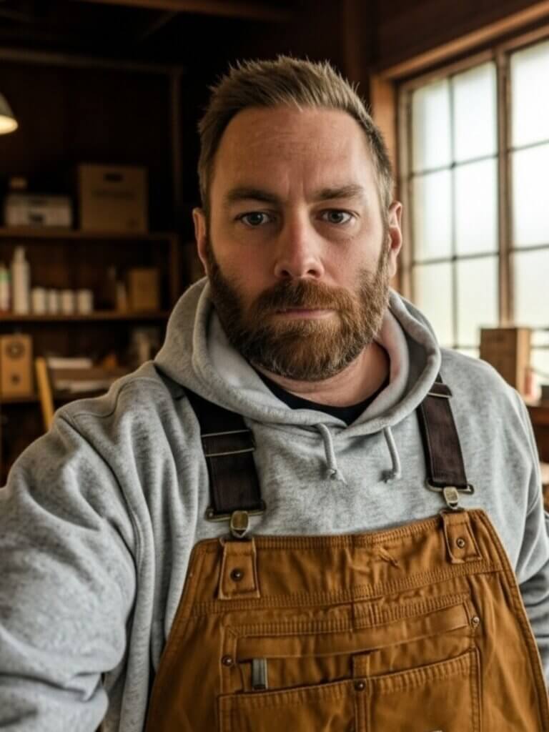 Fran Twomey, owner of Canterbury Woods Creations, in his woodworking shop