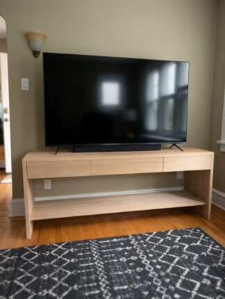 Modern Solid Hardwood Media Console with Drawers