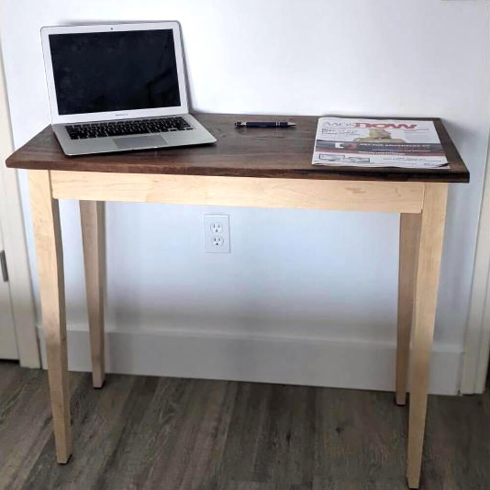 Handmade Shaker style desk with walnut top and maple base by Canterbury Woods Creations